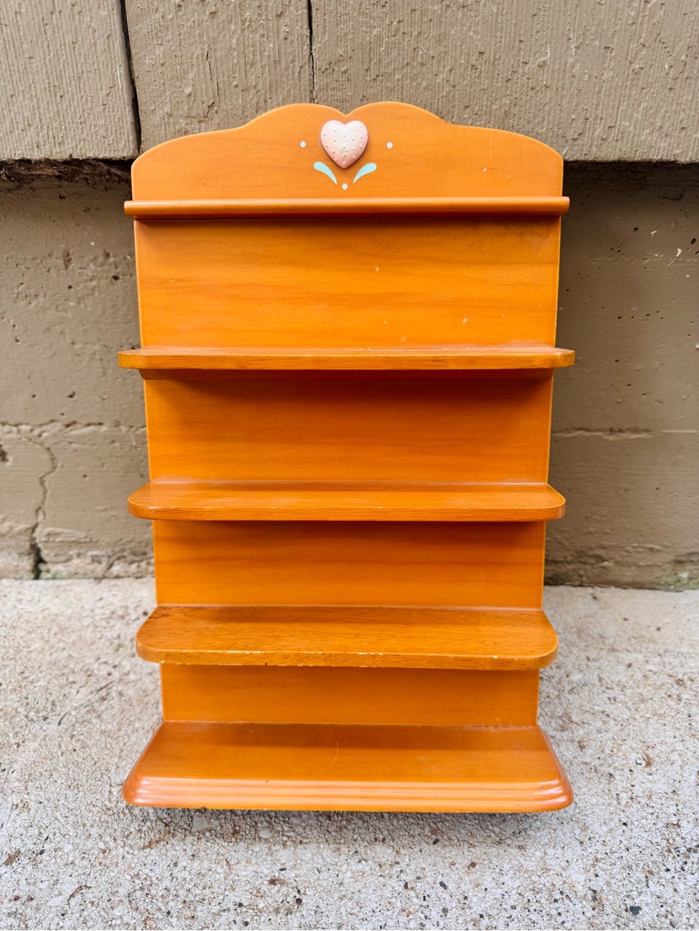 Wood Trinket Shelf with Heart